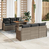 vidaXL Tuinbank Set met opslag 7 pcs Zwart Poly rattan