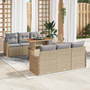 vidaXL Tuinbank Set met opslag 7 pcs Zwart Poly rattan