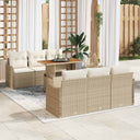 vidaXL Tuinbank Set met opslag 7 pcs Zwart Poly rattan