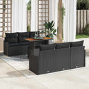 vidaXL Tuinbank Set met opslag 7 pcs Zwart Poly rattan