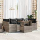 vidaXL Tuinbank Set met opslag 7 pcs Zwart Poly rattan