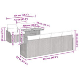 vidaXL Tuinbank Set met opslag 8 pcs Zwart Poly rattan