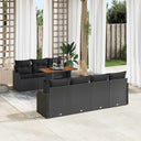 vidaXL Tuinbank Set met opslag 8 pcs Zwart Poly rattan