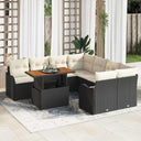 vidaXL Tuinbank Set met opslag 9 pcs Zwart Poly rattan