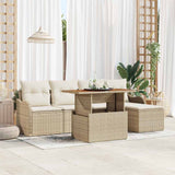 vidaXL Tuinbank Set met opslag 6 pcs Zwart Poly rattan