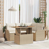 vidaXL Tuinbank Set met opslag 5 pcs Zwart Poly rattan