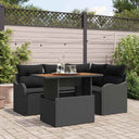 vidaXL Tuinbank Set met opslag 5 pcs Zwart Poly rattan