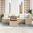vidaXL Tuinbank Set met opslag 7 pcs Zwart Poly rattan