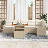 vidaXL Tuinbank Set met opslag 7 pcs Zwart Poly rattan