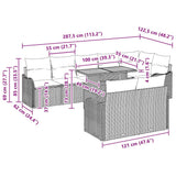 vidaXL Garden Sofa Set with Storage 9 pcs Black Poly Rattan