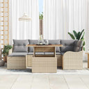 vidaXL Garden Bench Set with Storage 7 pcs Black Poly Rattan