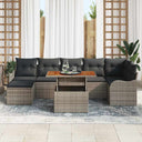 vidaXL Tuinbank Set met opslag 8 pcs Zwart Poly rattan