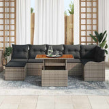 vidaXL Tuinbank Set met opslag 8 pcs Zwart Poly rattan