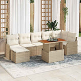vidaXL Tuinbank Set met opslag 8 pcs Zwart Poly rattan