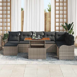 vidaXL Tuinbank Set met opslag 9 pcs Zwart Poly rattan