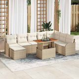 vidaXL Tuinbank Set met opslag 9 pcs Zwart Poly rattan
