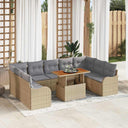 vidaXL Tuinbank Set met opslag 10 pcs Zwart Poly rattan