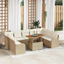 vidaXL Tuinbank Set met opslag 10 pcs Zwart Poly rattan