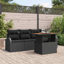 vidaXL Tuinbank Set met opslag 5 pcs Zwart Poly rattan