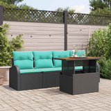 vidaXL Tuinbank Set met opslag 5 pcs Zwart Poly rattan