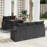 vidaXL Tuinbank Set met opslag 6 pcs Zwart Poly rattan