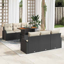 vidaXL Garden Lounge Set with Storage 7 pcs Black Poly Rattan