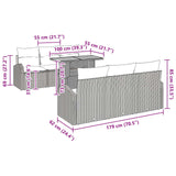 vidaXL Tuinbank Set met opslag 7 pcs Zwart Poly rattan