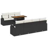 vidaXL Tuinbank Set met opslag 8 pcs Zwart Poly rattan