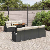 vidaXL Tuinbank Set met opslag 8 pcs Zwart Poly rattan