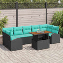 vidaXL Garden Lounge Set with Storage 8 pcs Black Poly Rattan
