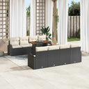 vidaXL Tuinbank Set met opslag 9 pcs Zwart Poly rattan