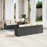 vidaXL Tuinbank Set met opslag 9 pcs Zwart Poly rattan
