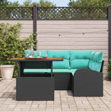 vidaXL Tuinbank Set met opslag 5 pcs Zwart Poly rattan