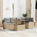 vidaXL Tuinbank Set met opslag 6 pcs Zwart Poly rattan