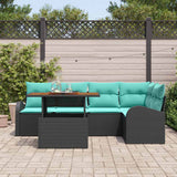 vidaXL Tuinbank Set met opslag 6 pcs Zwart Poly rattan