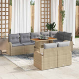 vidaXL Tuinbank Set met opslag 9 pcs Zwart Poly rattan