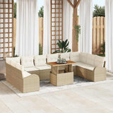 vidaXL Garden Bench Set with Storage 11 pcs Black Poly Rattan