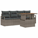 vidaXL Tuinbank Set met opslag 5 pcs Zwart Poly rattan