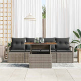 vidaXL Tuinbank Set met opslag 5 pcs Zwart Poly rattan
