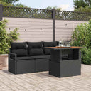vidaXL Tuinbank Set met opslag 5 pcs Zwart Poly rattan