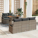 vidaXL Tuinbank Set met opslag 6 pcs Zwart Poly rattan