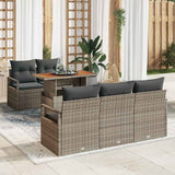vidaXL Tuinbank Set met opslag 6 pcs Zwart Poly rattan