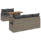 vidaXL Tuinbank Set met opslag 6 pcs Zwart Poly rattan