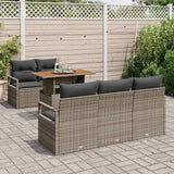 vidaXL Tuinbank Set met opslag 6 pcs Zwart Poly rattan