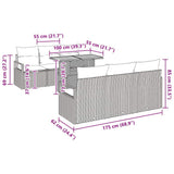 vidaXL Tuinbank Set met opslag 7 pcs Zwart Poly rattan