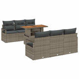 vidaXL Tuinbank Set met opslag 7 pcs Zwart Poly rattan
