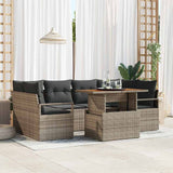 vidaXL Tuinbank Set met opslag 7 pcs Zwart Poly rattan