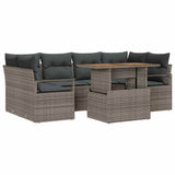 vidaXL Tuinbank Set met opslag 7 pcs Zwart Poly rattan