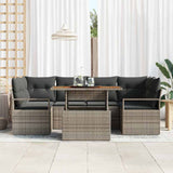 vidaXL Tuinbank Set met opslag 7 pcs Zwart Poly rattan