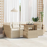 vidaXL Tuinbank Set met opslag 7 pcs Zwart Poly rattan